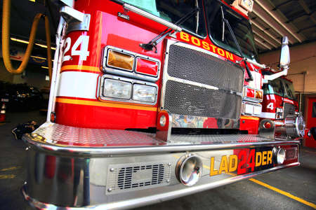 Fire truck ready to respond to emergency