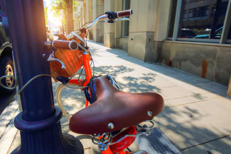 Riding bicycle in Bostonの写真素材