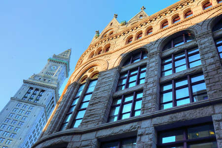 Boston downtown streets at sunsetのeditorial素材
