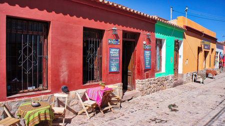 Argentina, Humahuaca-20 September 2017: Scenic streets of Humahuaca villageの写真素材