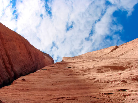 Scenic mountains of Talampaya National Park near La Rioja, Argentinaの写真素材