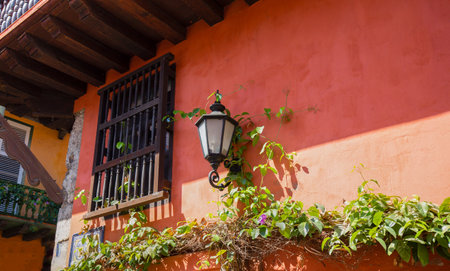 Famous colonial Cartagena Walled City (Cuidad Amurrallada) and its colorful buildings in historic city center, a designated UNESCO World Heritage Siteの写真素材