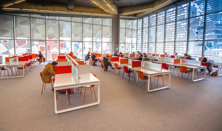 Toronto, Canada-4 April, 2020: University buildings in Downtown Campus in Torontoの写真素材