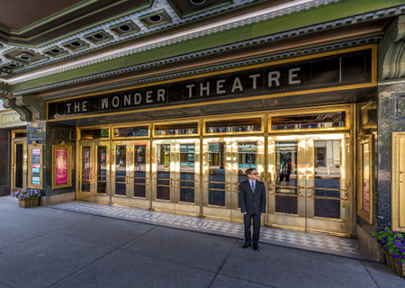 Buffalo, United States-April 14, 2020: Buffalo, NY, Famous Theater district in city downtownのeditorial素材