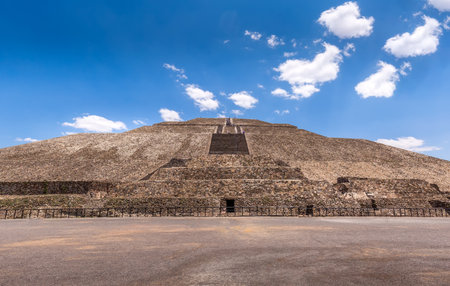 Landmark Teotihuacan pyramids complex located in Mexican Highlands and Mexico Valley close to Mexico...