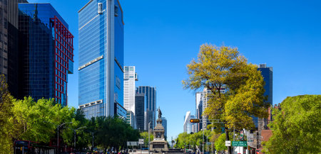 Mexico City, Mexico-18 August, 2020: Mexico City Financial center and business district close to Paseo De Reformaのeditorial素材