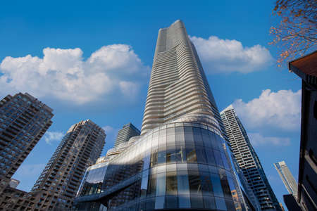 Toronto, Condominium construction in the heart of financial.