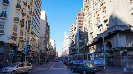 Montevideo, Uruguay-18 June, 2020: City streets in Montevideo downtown and historic centerのeditorial素材