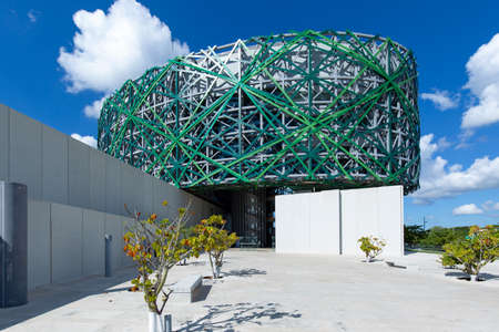 Merida, Mexico 11 February, 2020: Mayan World Museum of Merida (Gran Museo del Mundo Maya) that offers a view of Yucatan history and identityのeditorial素材