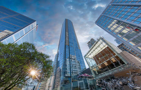 Toronto, Ontario, Canada-19 June, 2020: Scenic Toronto financial district skyline in the city...