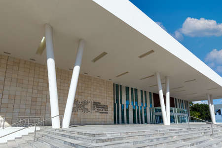 Merida, Mexico 11, February, 2021: International Convention Center (ICC), Centro Internacional de Congresos building sponsored by Samsungのeditorial素材