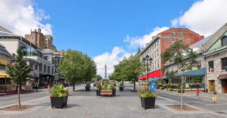Montreal, Canada-10 September 2021: Old Montreal, an historic town neighbourhood and home to the Old Port of Montreal, one of the main tourist attractions and destination in Quebecのeditorial素材