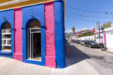 San Jose del Cabo, Baja California, Mexico, September 10, 2021: Scenic colonial streets and architecture of San Jose del Cabo in historic city center, hub for culture and numerous art galleriesのeditorial素材
