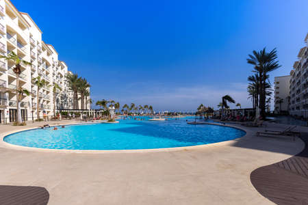 San Jose del Cabo, Baja California, Mexico, September 10, 2021: Scenic beaches, playas, and hotels of San Jose del Cabo in Hotel Zone, Zona Hoteleraのeditorial素材