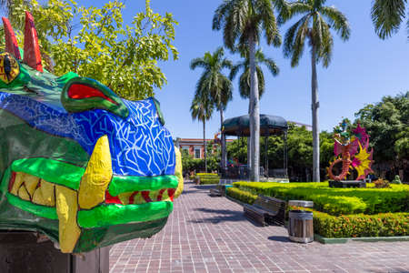Mazatlan, Mexico, 10 September, 2021: Mazatlan Old City central plaza in historic city center near ocean promenade and El Malecon.のeditorial素材
