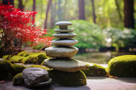 Minimalist zen japanese garden for spiritual meditation and relaxationの素材