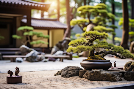 Minimalist zen japanese garden for spiritual meditation and relaxationの素材