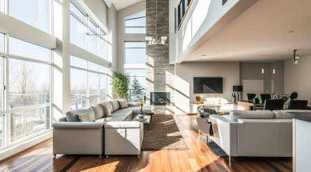 Condo apartment interior in upscale neighborhoodの素材