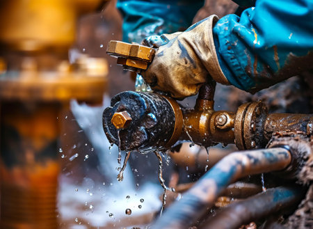 Plumbing works, pipe fixing and maintenance and repair jobs during construction and renovationの素材