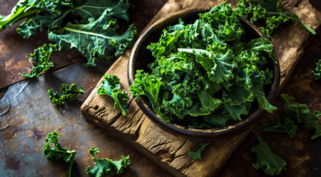 Nutritious vegetable kale salad leaves that provide big health benefitsの素材