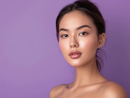 Beautiful young attractive asian lady portrait. Style and fashion. Diversity representationの素材