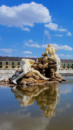 Austria, Schonbrunn Palace in Vienna, an important architectural and historic monument.の写真素材