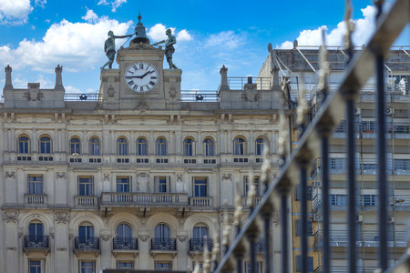 Avenida de Mayo in Buenos Aires , connecting historic Plaza de Mayo and National Congress plaza.の写真素材