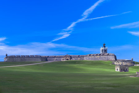 Castillo San Felipe del Morro Fortress in old San Juan, Puerto Rico, UNESCO site.の写真素材