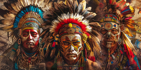 indigenous people of Mexico and Yucatan dressed in colorful native clothes.
