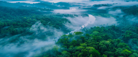 Concept of clean air and amazon forest being the important ecological resource. Climate change.の写真素材
