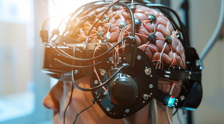 Advanced technology, brain computer interface. Brain machine interface that connects PC to human.