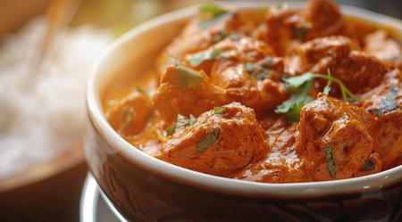 Tikka Masala Indian traditional cuisine food of roasted marinated chicken chunks in a spiced sauce.の写真素材