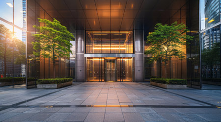 Downtown office, technology or financial institution. Concept of global commerce and banking.