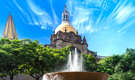 Guadalajara, Liberation Square, Plaza De La Liberacion, in historic city center near Central Guadalajara Cathedral.の写真素材
