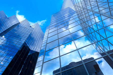 Canada, Montreal panoramic skyline in downtown financial, business and technology city center.