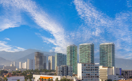 Puerto Vallarta vacation, Mexico. Scenic ocean and beach views of Nuevo Puerto Vallarta.の写真素材