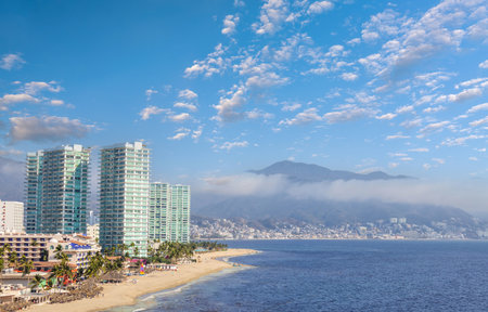 Puerto Vallarta vacation, Mexico. Scenic ocean and beach views of Nuevo Puerto Vallarta.の写真素材