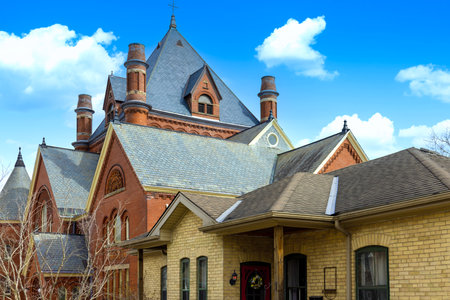 Paris, a picturesque town on Grand and Nith Rivers in County of Brant in Ontario .の写真素材