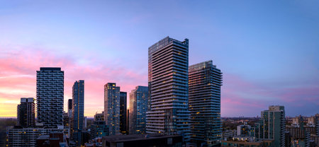 Toronto condominiums in a trendy middle and upper class district near Yonge and Eglinton midtown.の写真素材