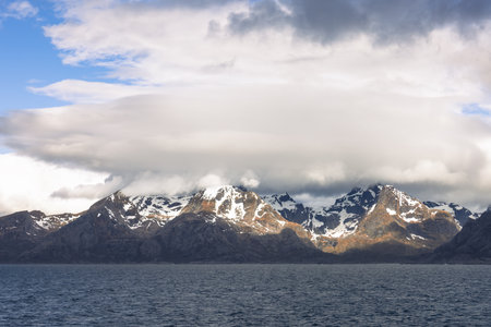 Scenic dramatic views of Lofoten islands and fjords in Norway.の写真素材