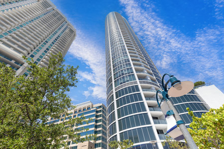 Florida, Fort Lauderdale, Reverwalk condos near Las Olas Boulevard. Luxury property upscale living.の写真素材
