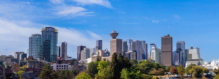 Scenic Vancouver business financial district panoramic skyline in the city downtown.の写真素材