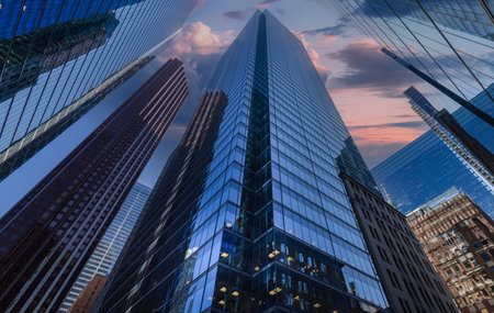 Toronto financial district skyline panorama with luxury condos and financial officesの写真素材