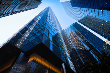 Toronto financial district skyline panorama with luxury condos and financial offices