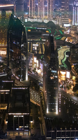 UAE, Dubai downtown financial skyline and business shopping center near Dubai Mallの写真素材