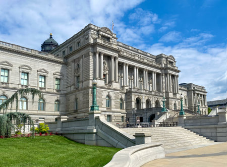 USA, Washington, Federal Institution of Library of Congress Building, the world biggest library.の写真素材