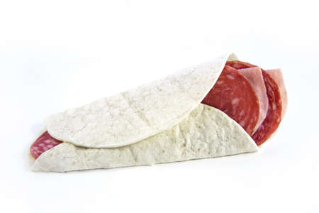 Fajita with ham and salchichonの写真素材