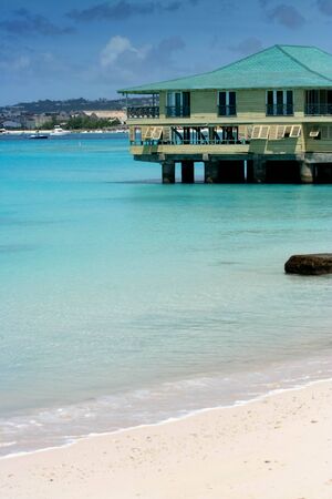 Caribbean structure on turquoise seaの写真素材