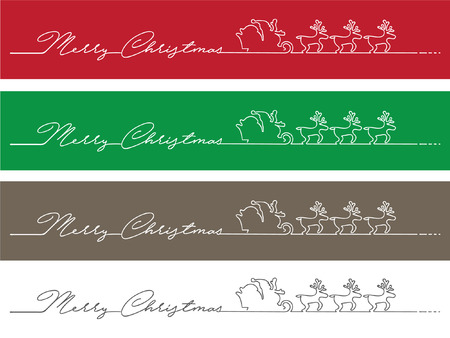 Minimalist Christmas banner made of with a single lineのイラスト素材