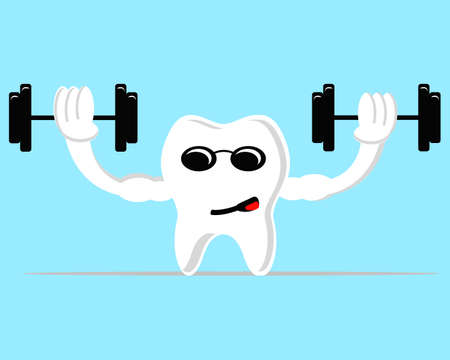 Illustration vector graphic cartoon character of strong and shiny teethのイラスト素材